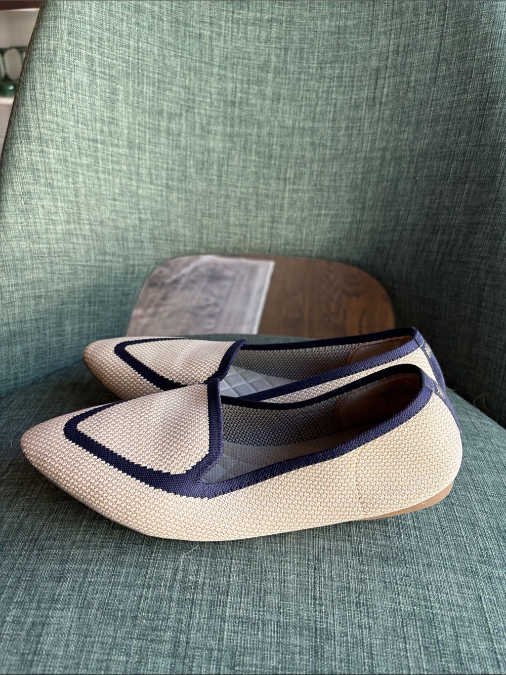 Birdies the blackbird flats loafers eggshell navy  Ballet Flats women 9.5 EUC - Picture 8 of 11